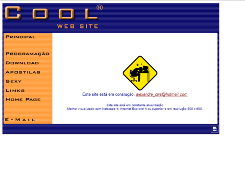 Cool Web Site: Este site está em construção
