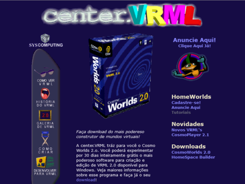 Center VRML. Faça download do mais poderoso construtor de mundos virtuais. Anuncie aqui!